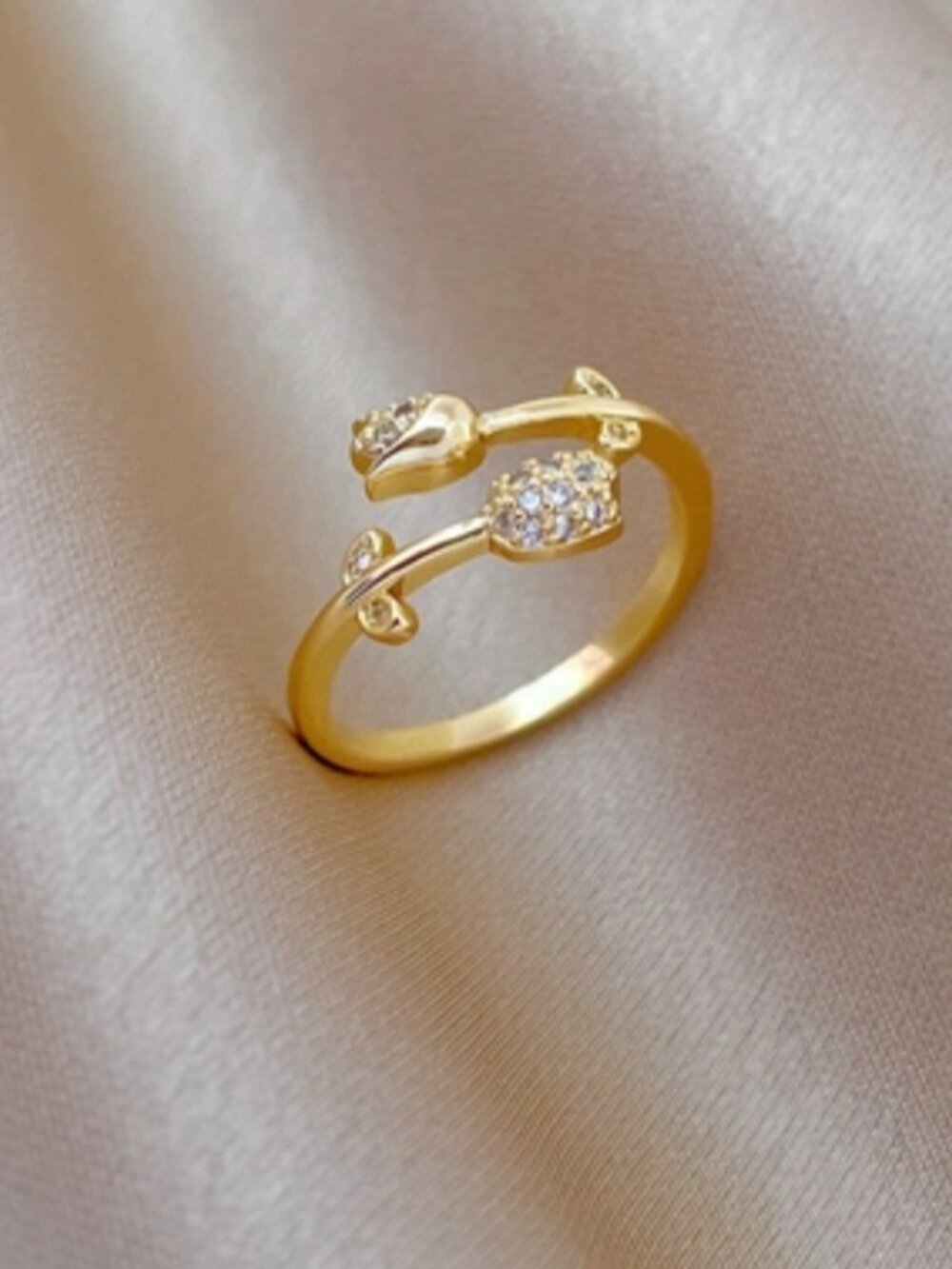 Tulip Flower Open Ring
